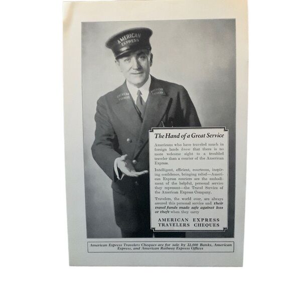 Vintage 1927 American Express Great Service Ad Advertisement - Picture 2 of 3